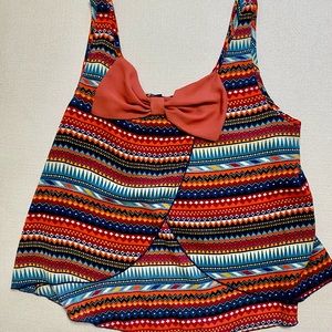 Patterned Tank with Bow